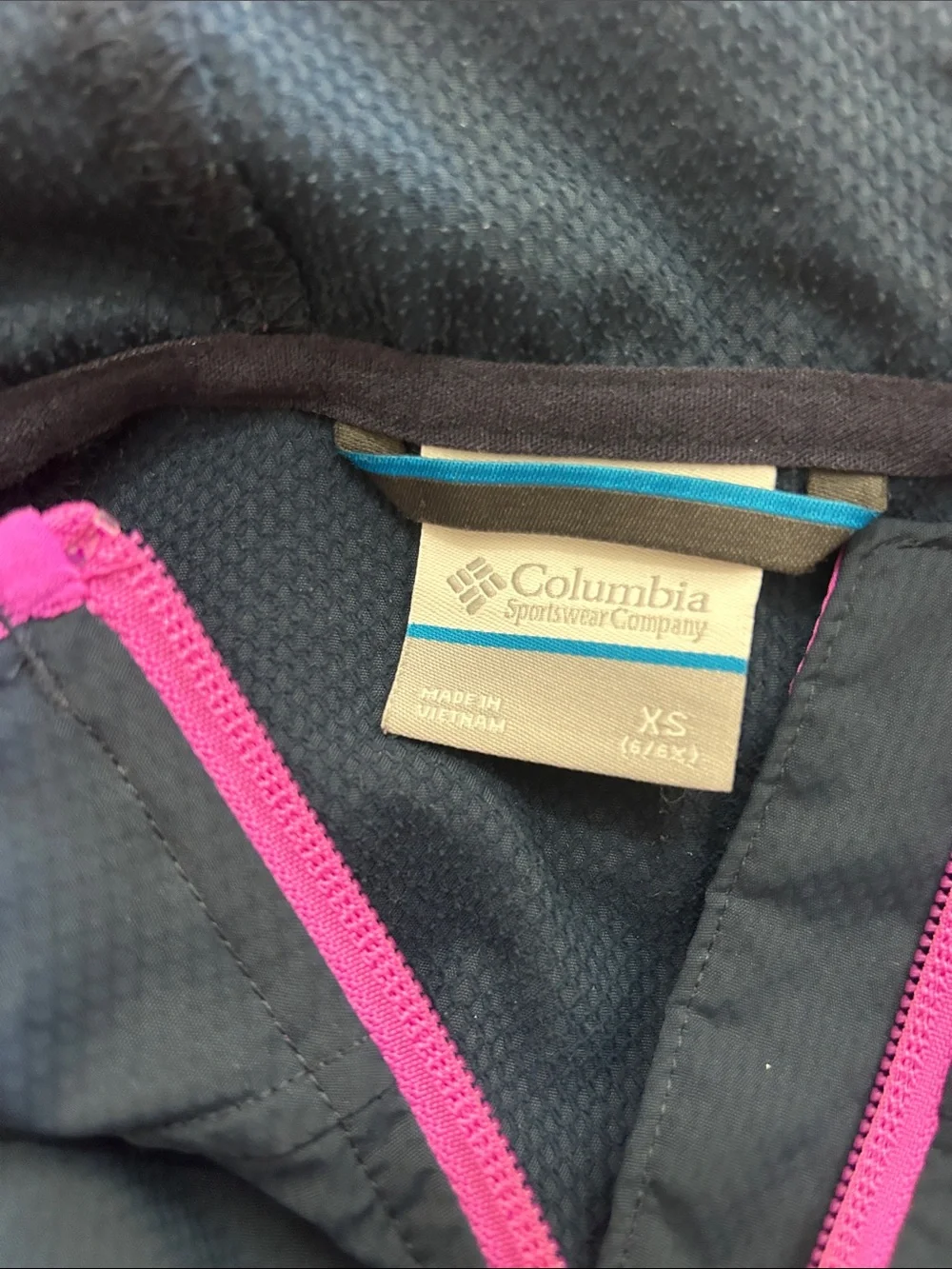 Columbia Navy and Pink Girls' Hooded Jacket